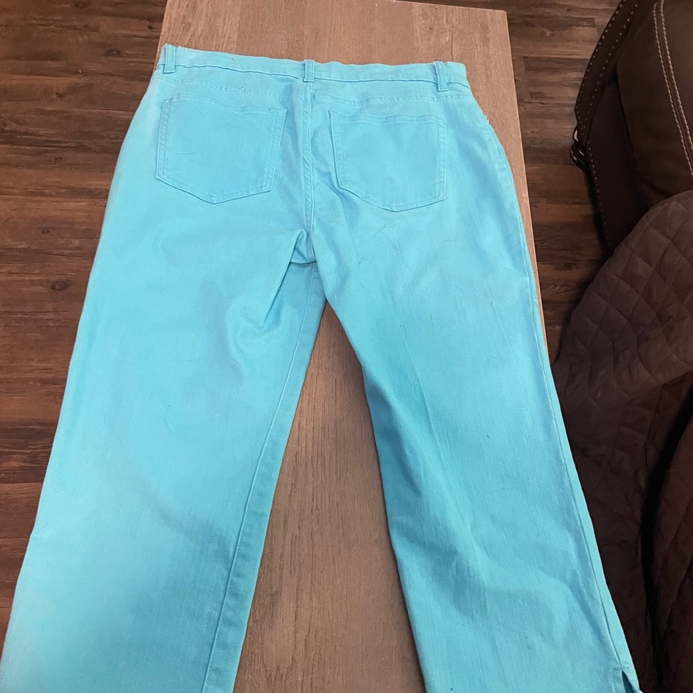 CHAPS EUC Aqua blue capri jeans size 10